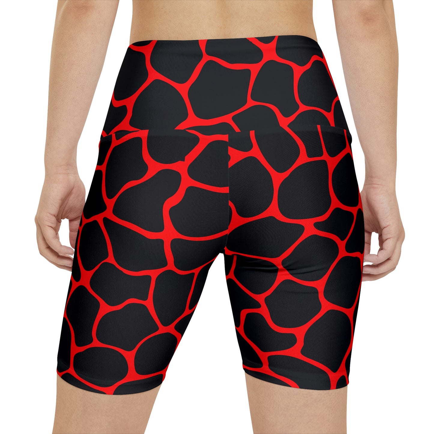 Battle Box Red/Black Women's Workout Shorts-T1