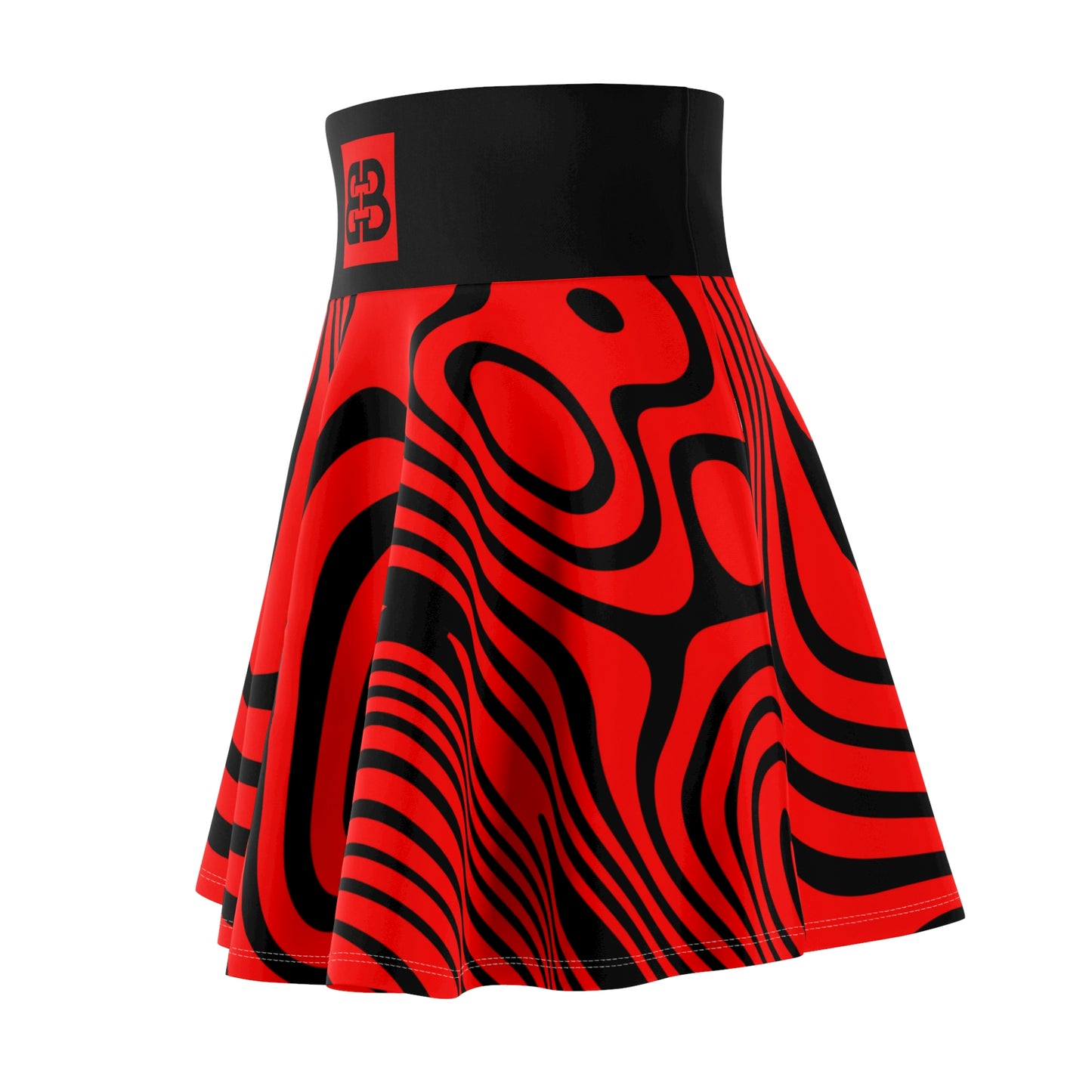 Battle Box High Waist Swirl Women's Skater Skirt-HW