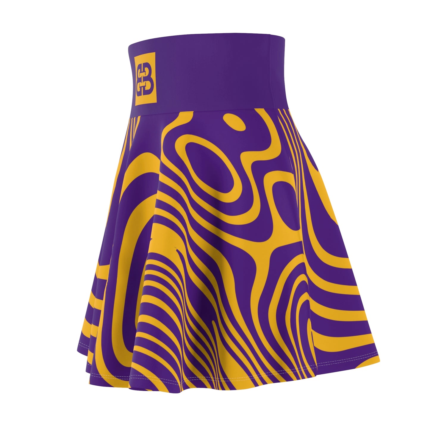 Battle Box High Waist Swirl Women's Skater Skirt-HW