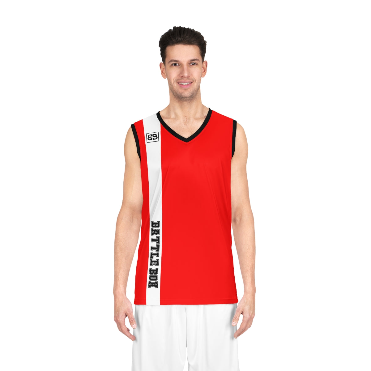 Battle Box Red White Basketball Jersey