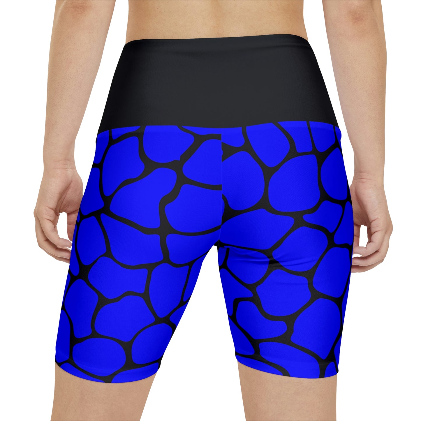 Battle Box Blue/Black Cobble Women's Workout Shorts-T1