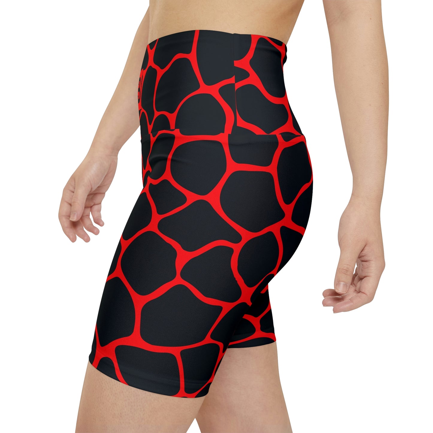 Battle Box Red/Black Women's Workout Shorts-T1
