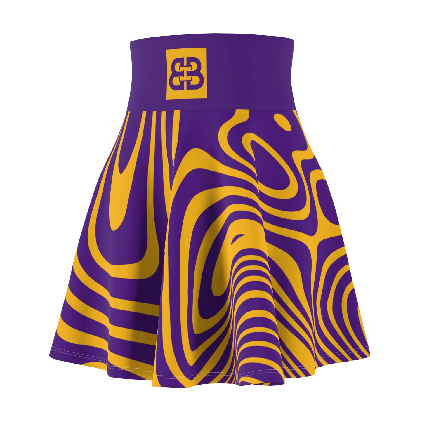 Battle Box High Waist Swirl Women's Skater Skirt-HW