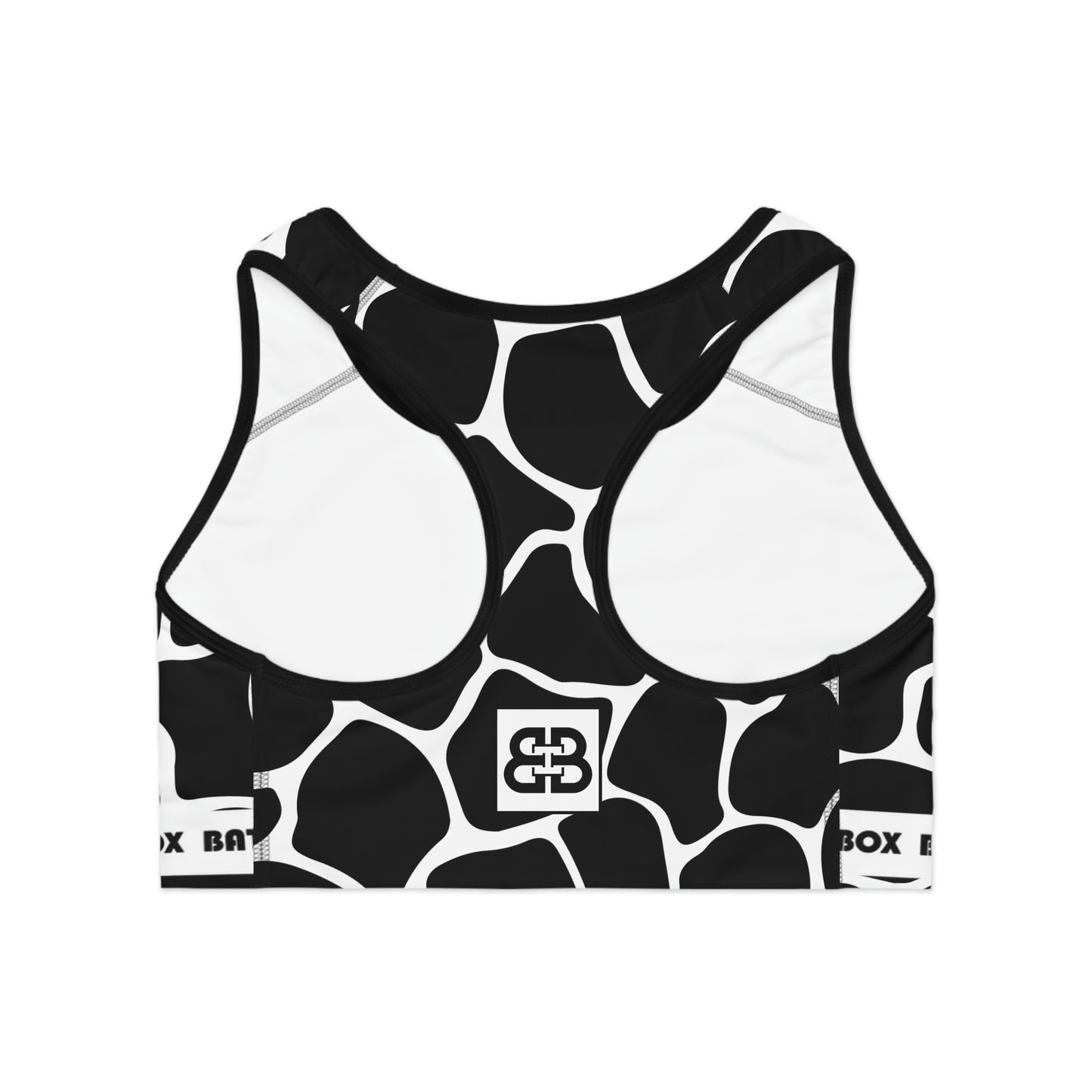 Battle Box Black/White Cobble Sports Bra-T7