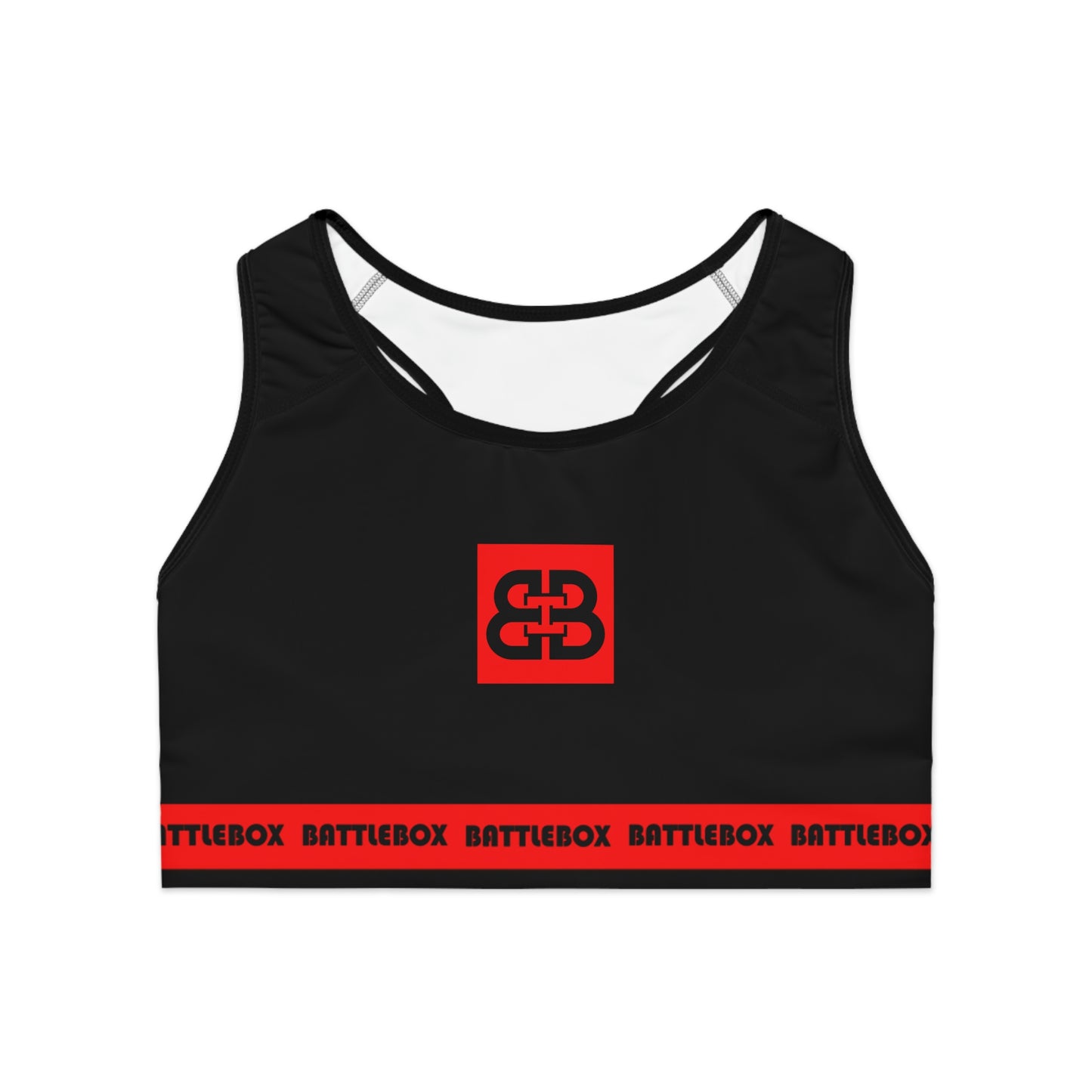 Battle Box Black/Red Sports Bra-T7