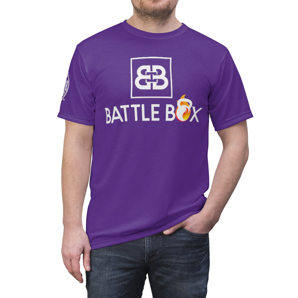 Battle Box Unisex Triple Print Purple T-Shirt