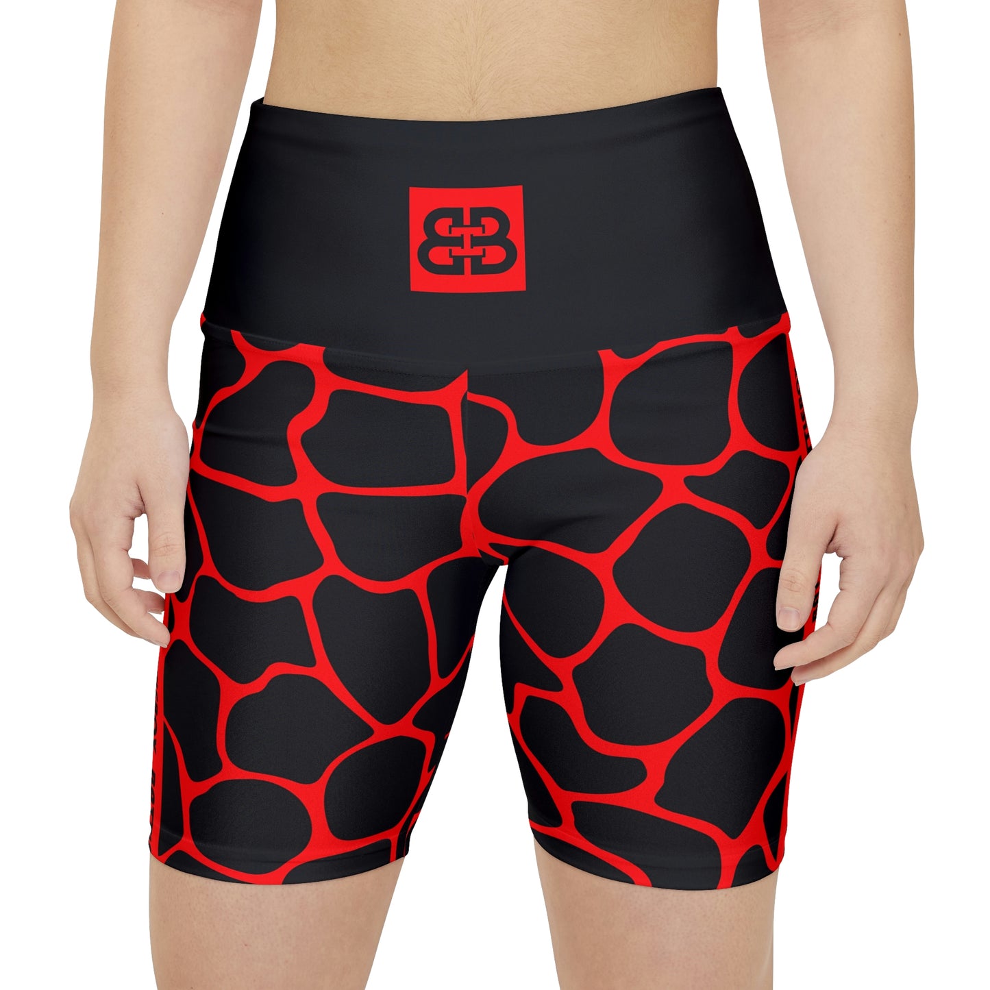 Battle Box Red/Black Women's Workout Shorts-T1