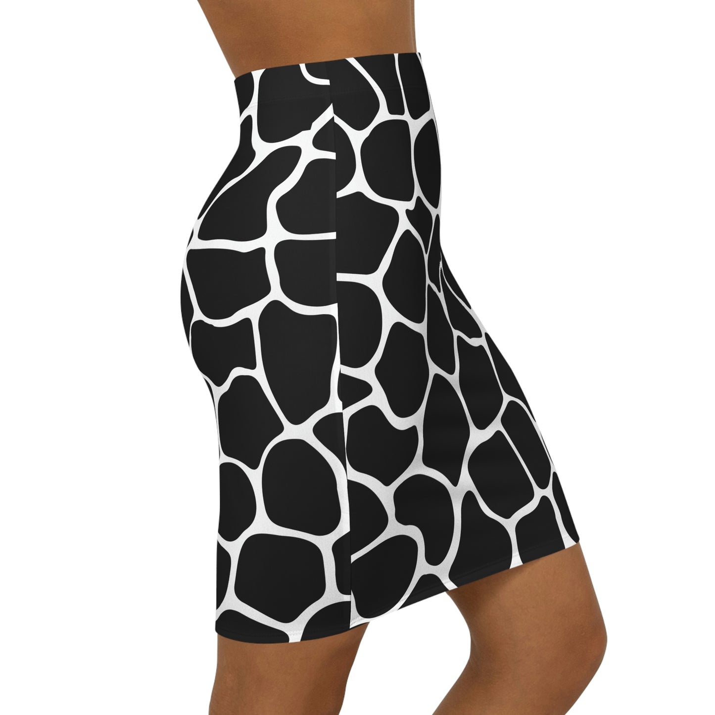 Battle Box Women's Black White Cobble Mini Skirt-U6