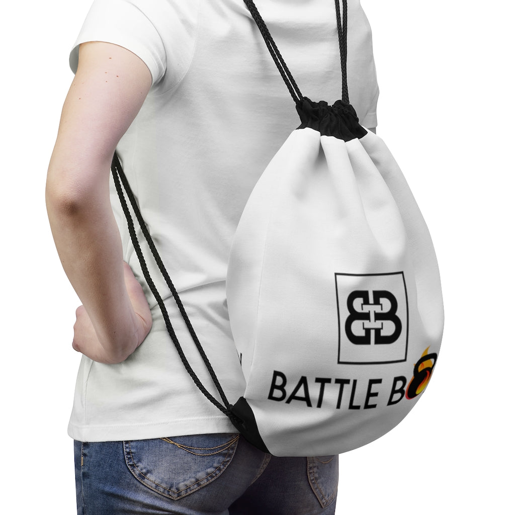 Battle Box White Drawstring Bag