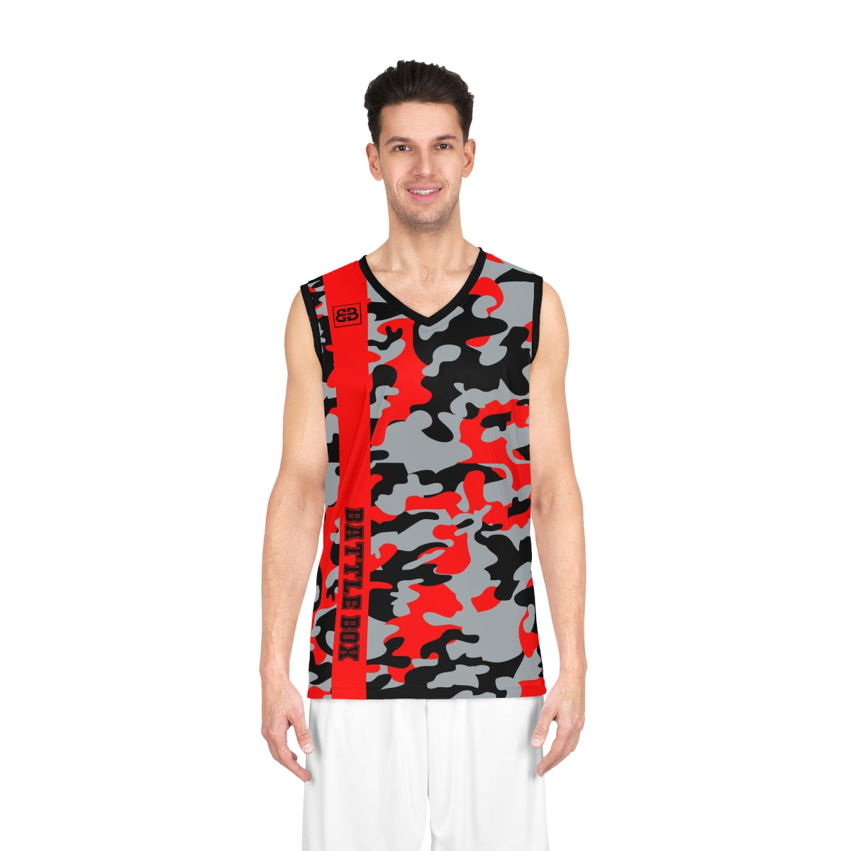 Battle Box Black Red Basketball Jersey