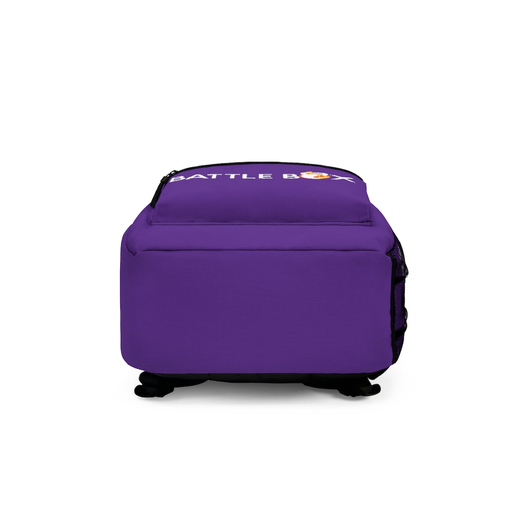 Battle Box Gym Fitness Purple Train Hard Backpack