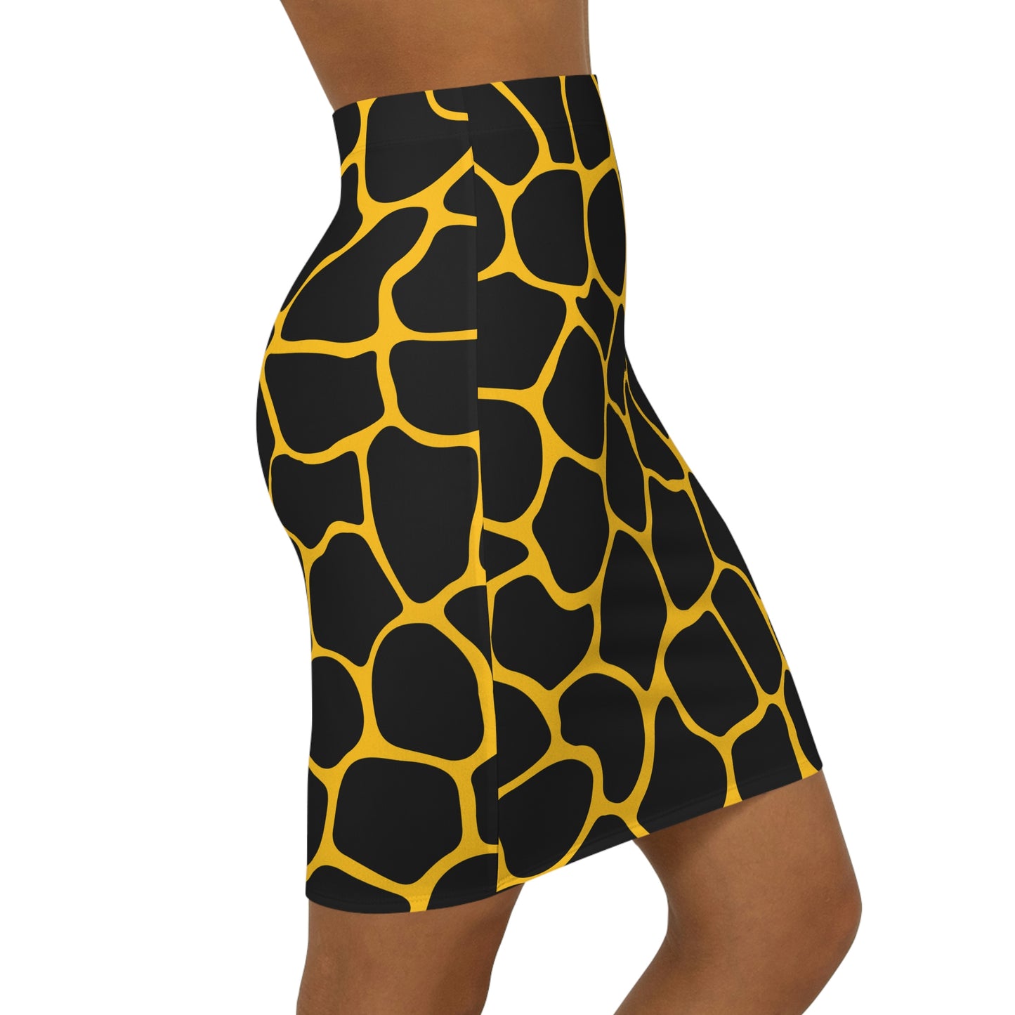 Battle Box Women's Black Yellow Cobble Mini Skirt-U6