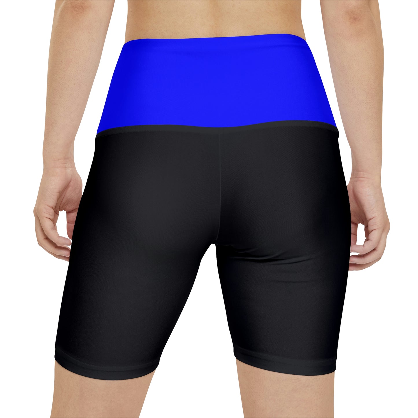 Battle Box Blue/Black Women's Workout Shorts-T1