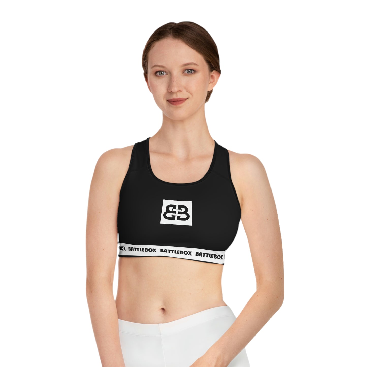 Battle Box Black/White Sports Bra-T7