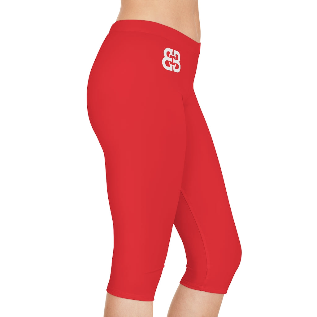 Battle Box [BB] Women's Red Capri Leggings
