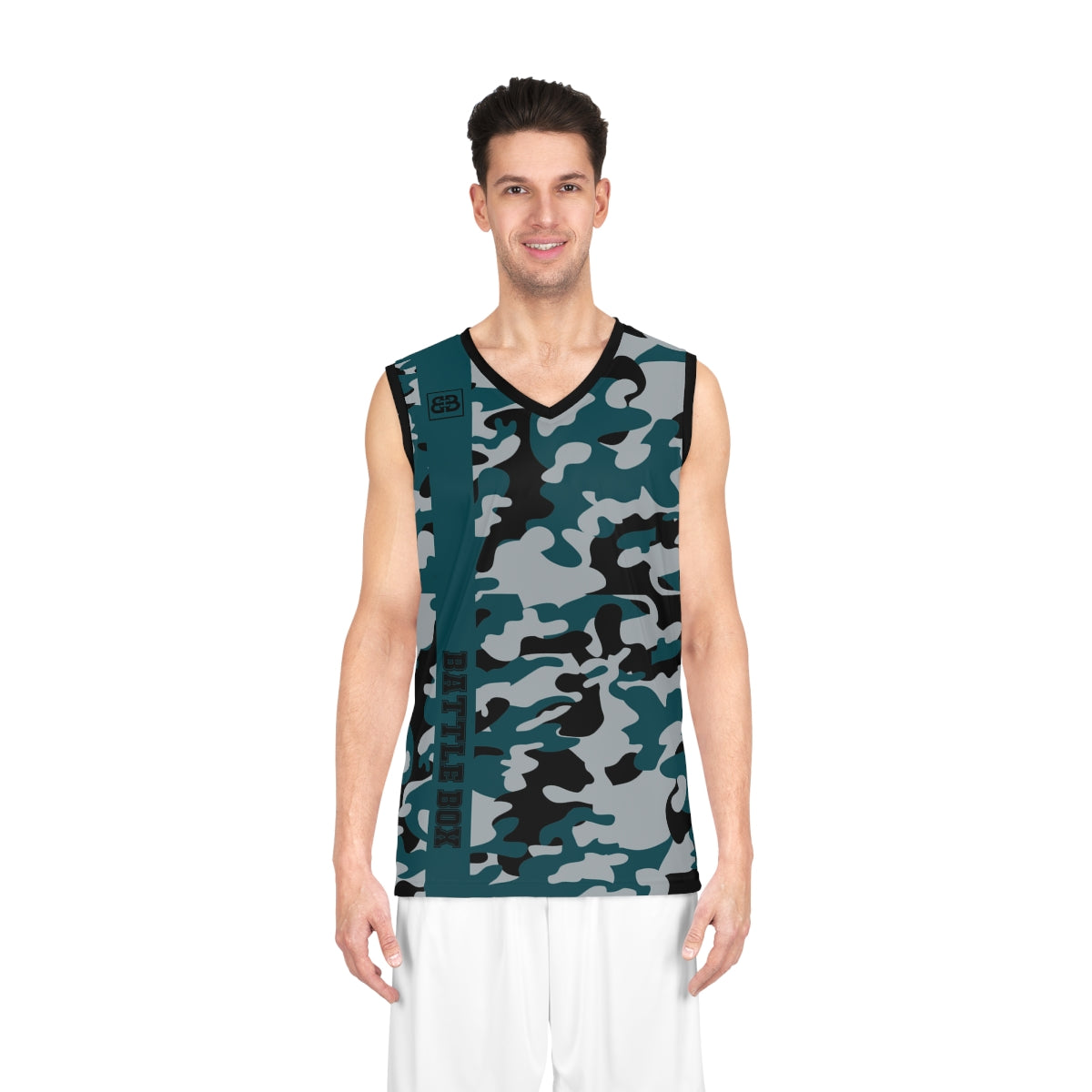Battle Box Black Green Basketball Jersey
