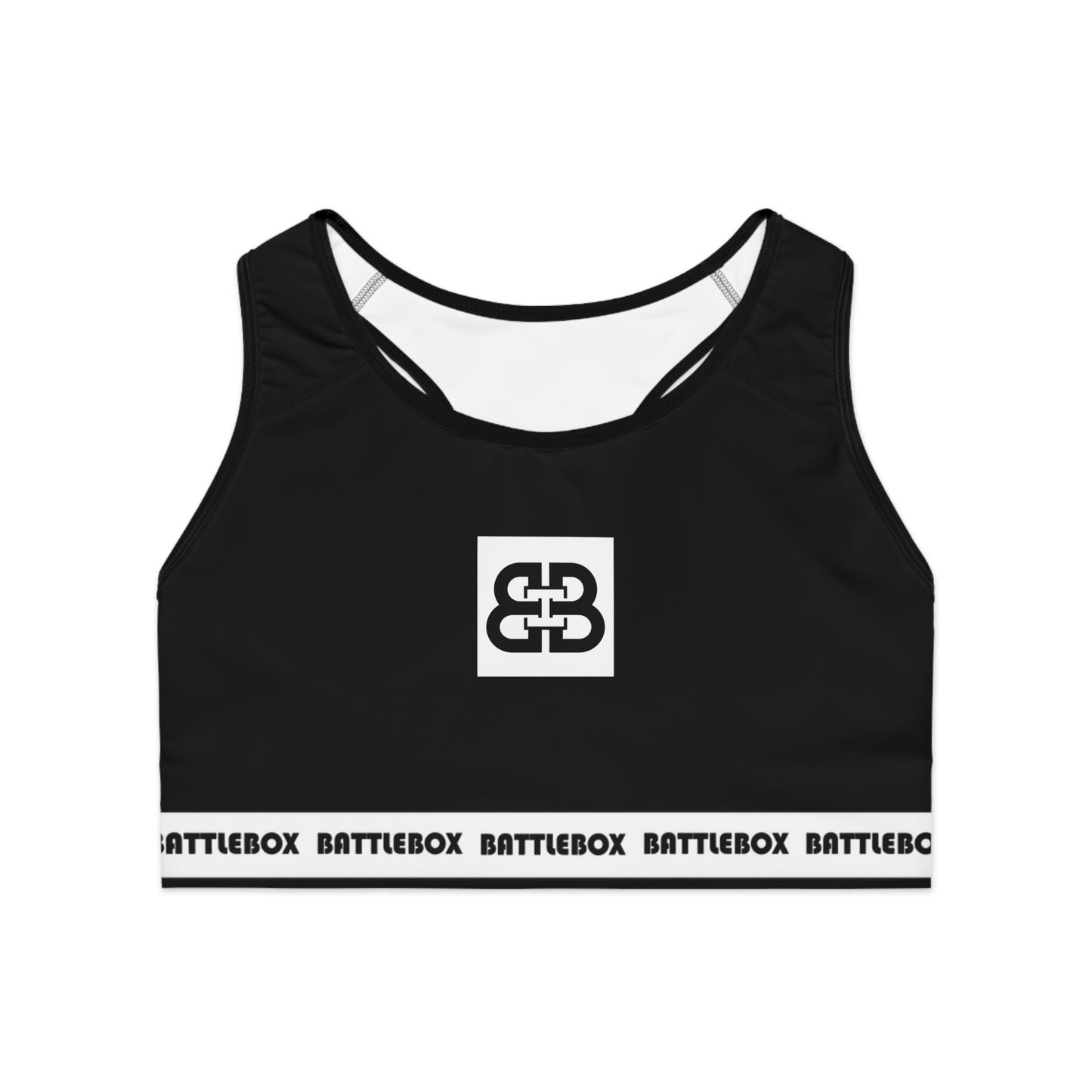 Battle Box Black/White Sports Bra-T7