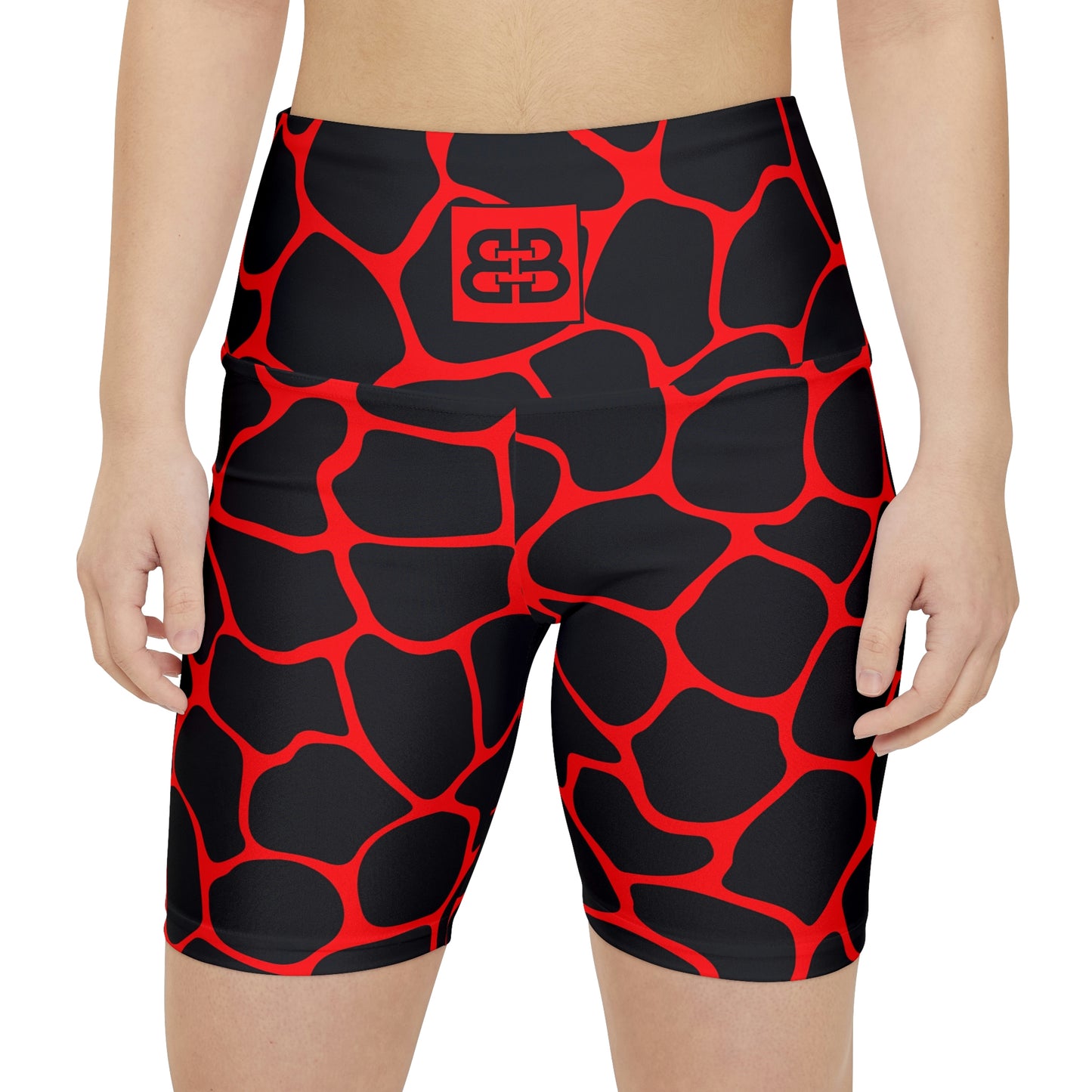 Battle Box Red/Black Women's Workout Shorts-T1