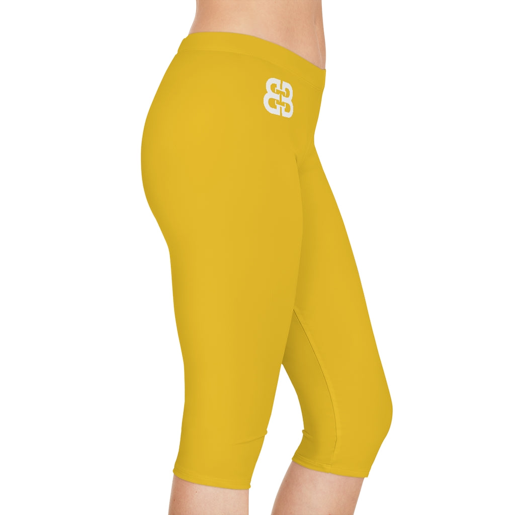 Battle Box [BB] Women's Yellow Capri Leggings