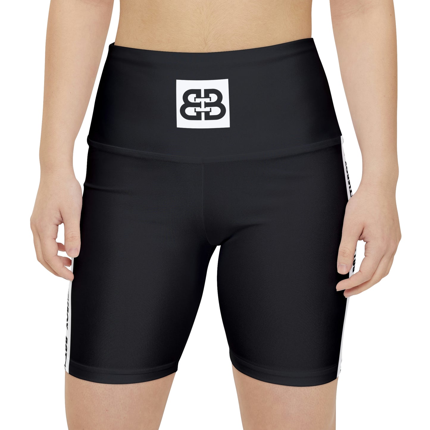 Battle Box White/Black Women's Workout Shorts-T1