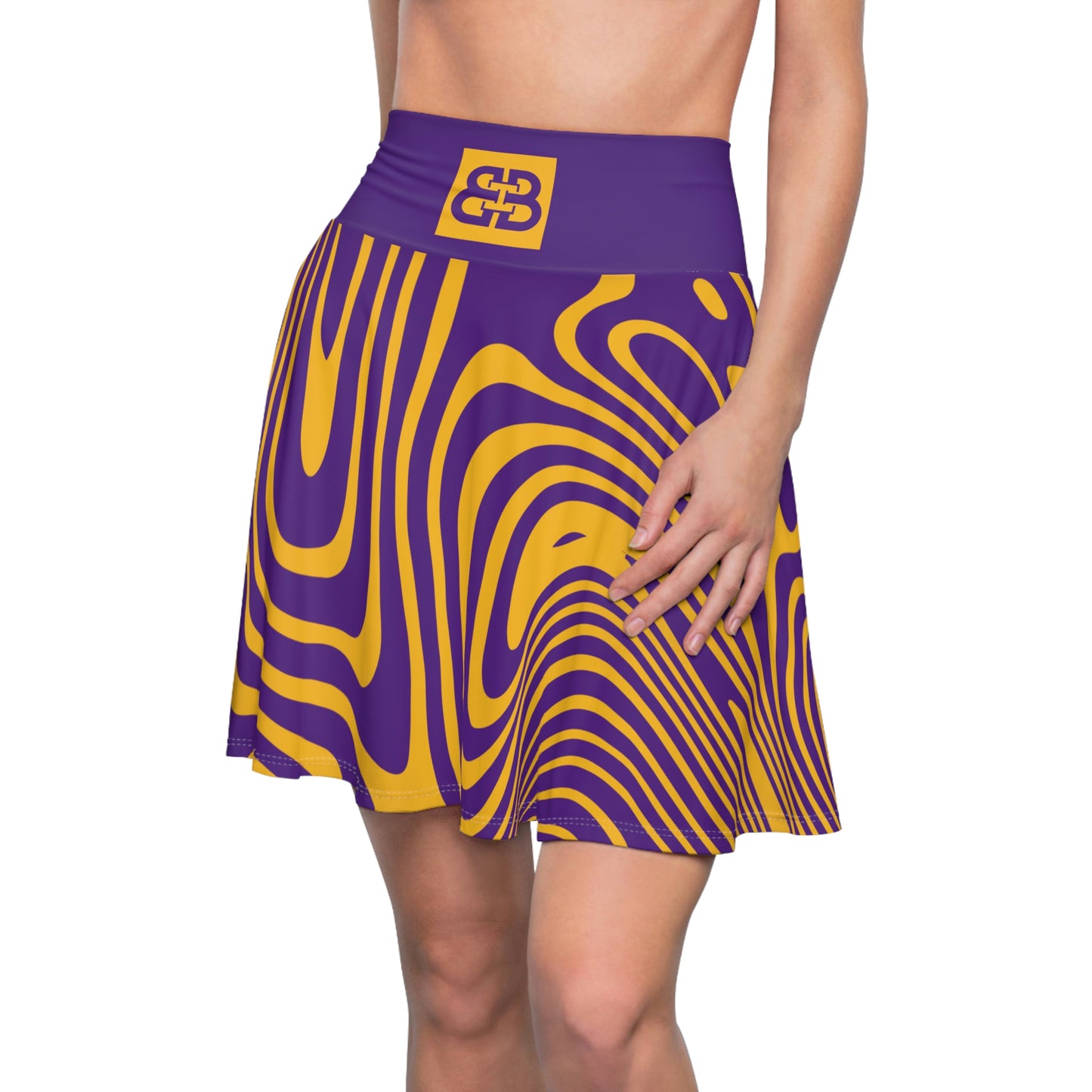 Battle Box High Waist Swirl Women's Skater Skirt-HW
