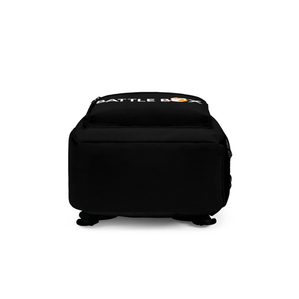 Battle Box Gym Fitness Black Train Hard Backpack