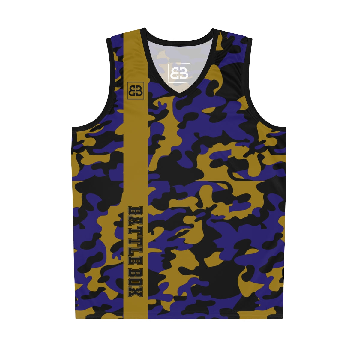 Battle Box Gold Black Camo Basketball Jersey