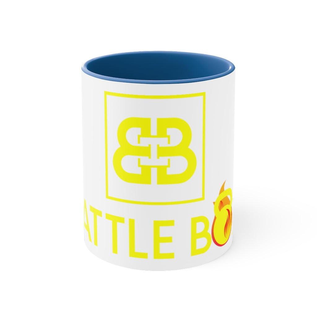 Battle Box Accent Yellow Logo Coffee Mug, 11oz