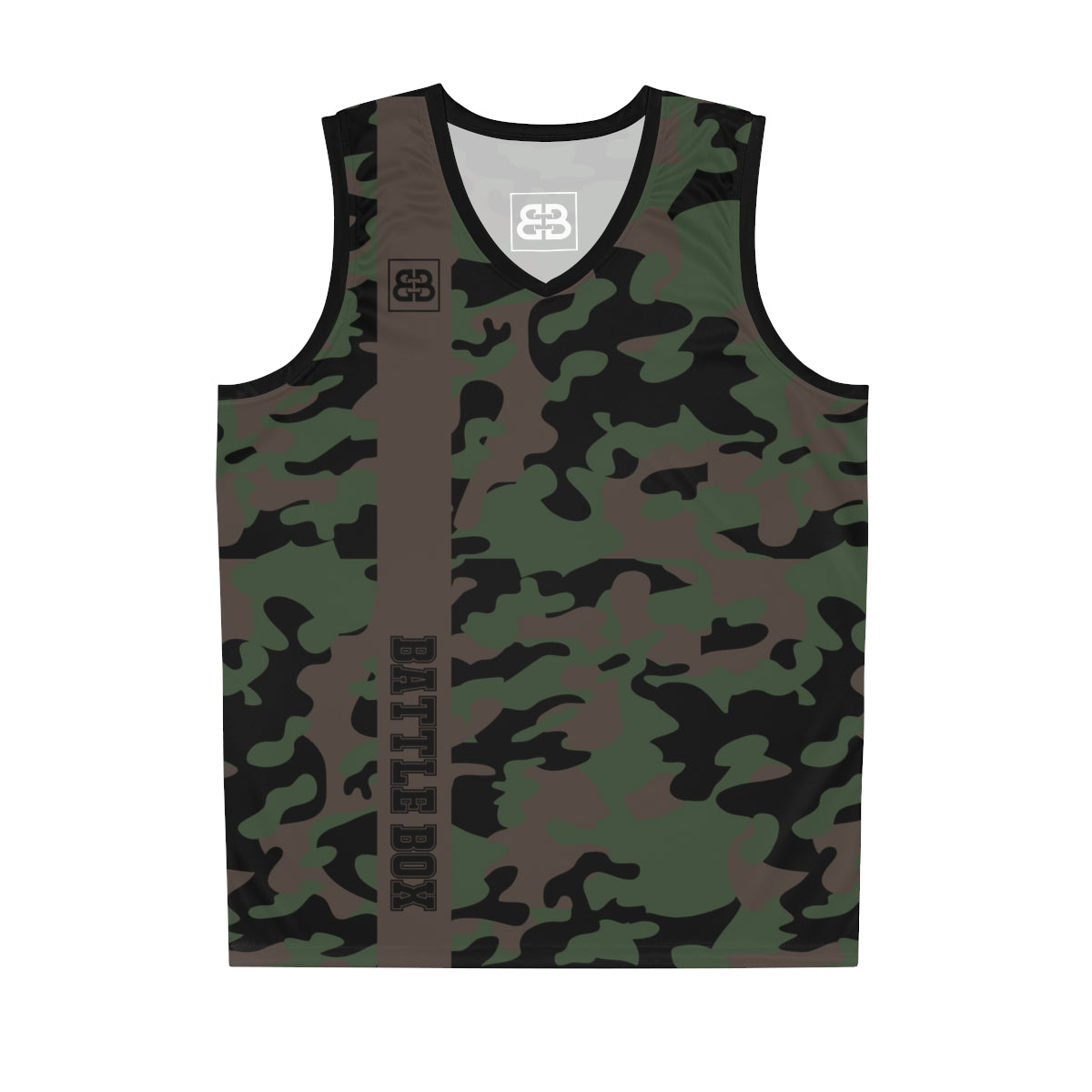 Battle Box Brown Green Camo Basketball Jersey