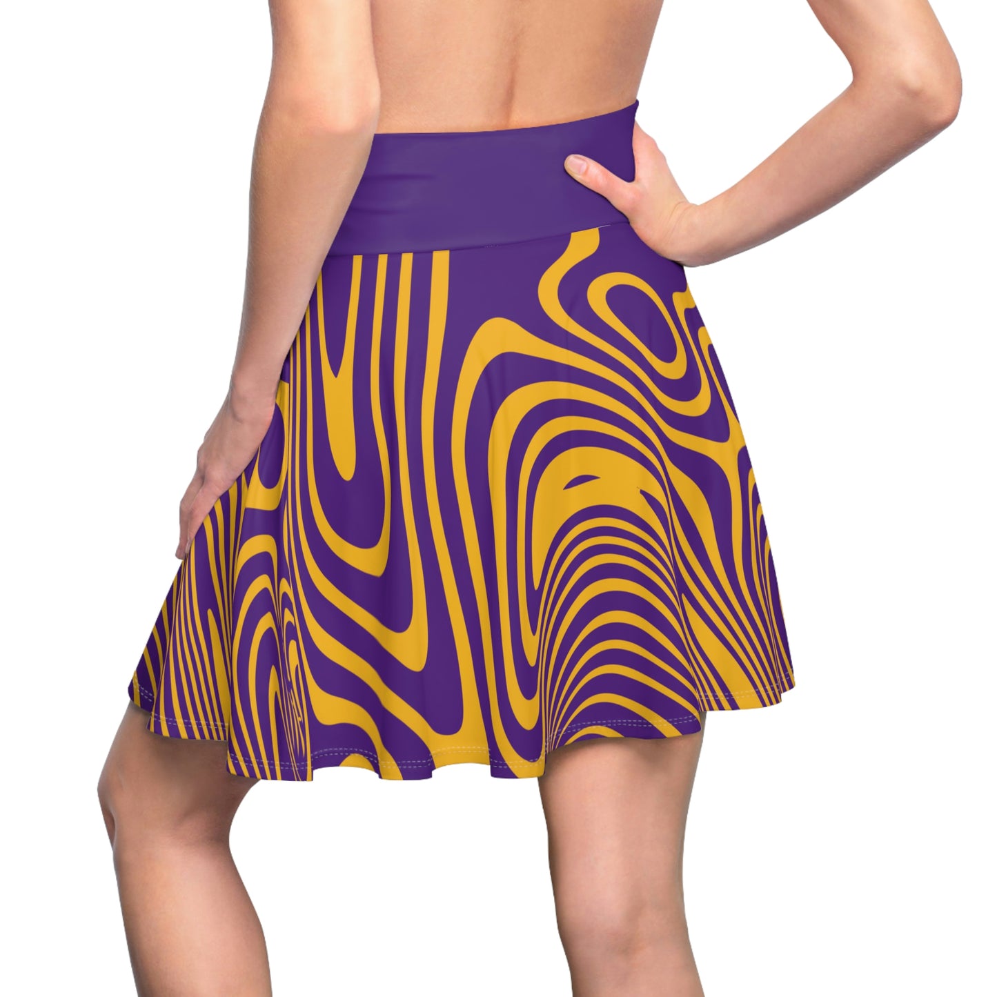 Battle Box High Waist Swirl Women's Skater Skirt-HW