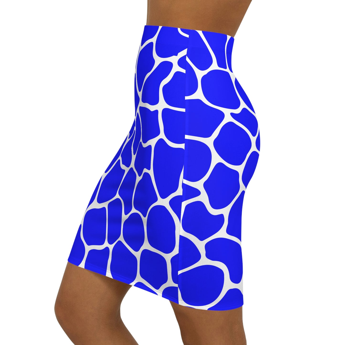 Battle Box Women's Blue White Cobble Mini Skirt-U6