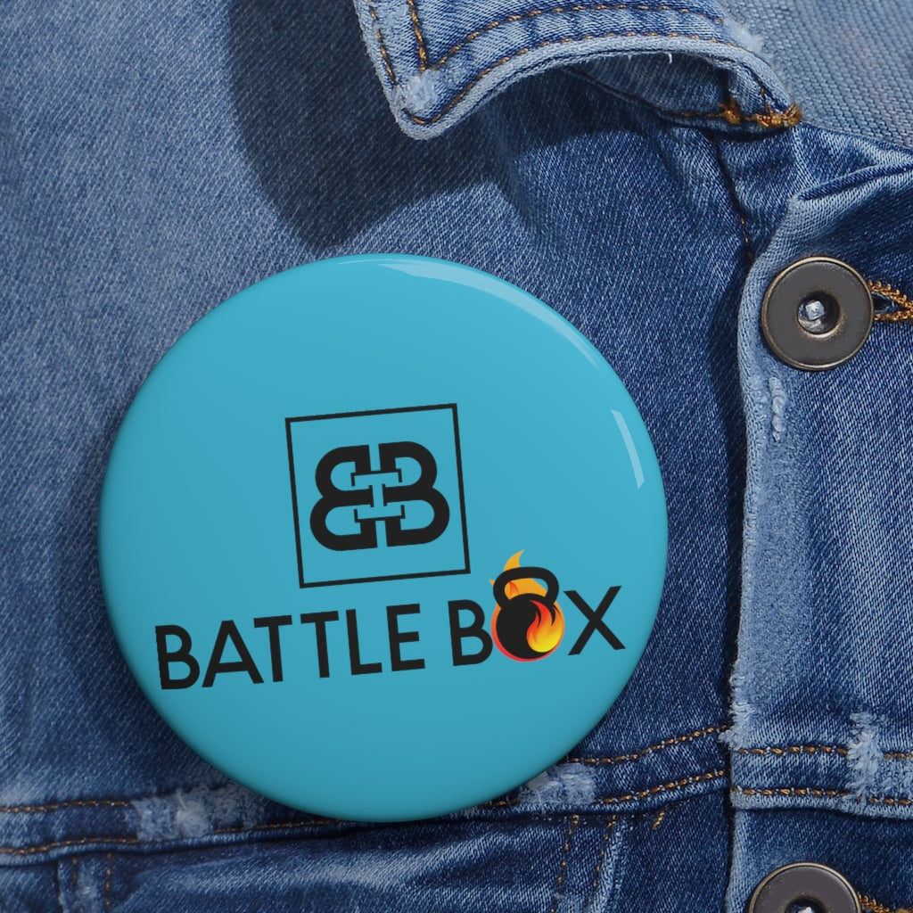 Teal Battle Box Pin Button