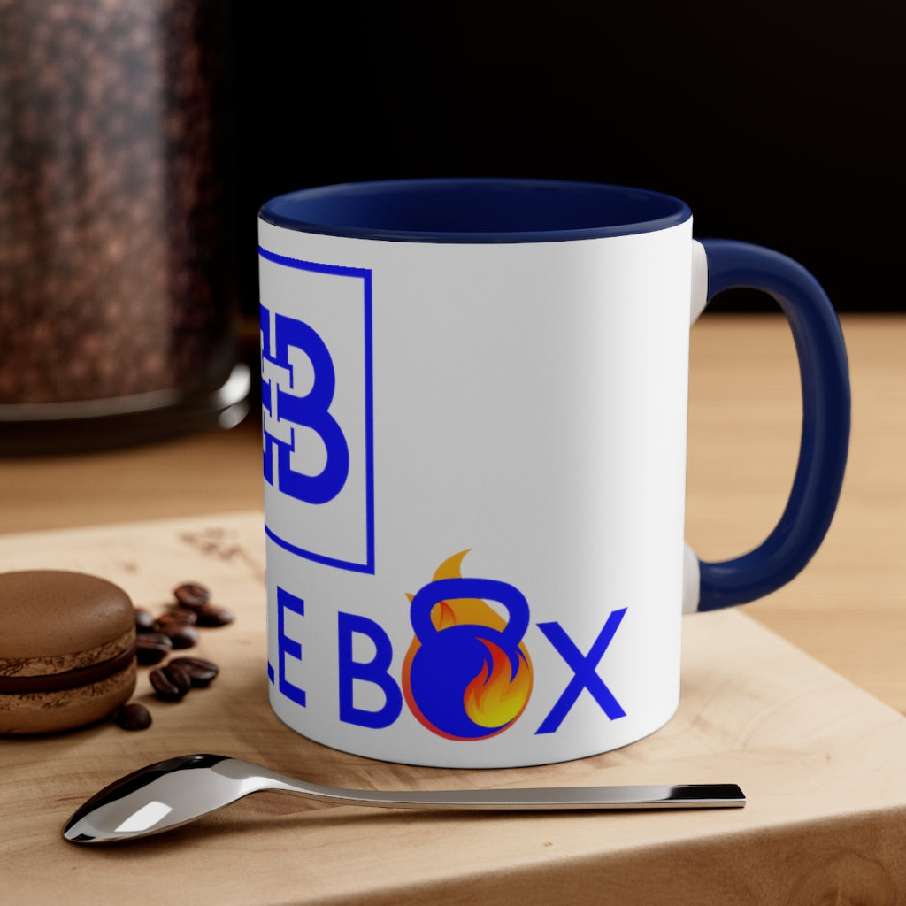 Battle Box Accent Blue Logo Coffee Mug, 11oz
