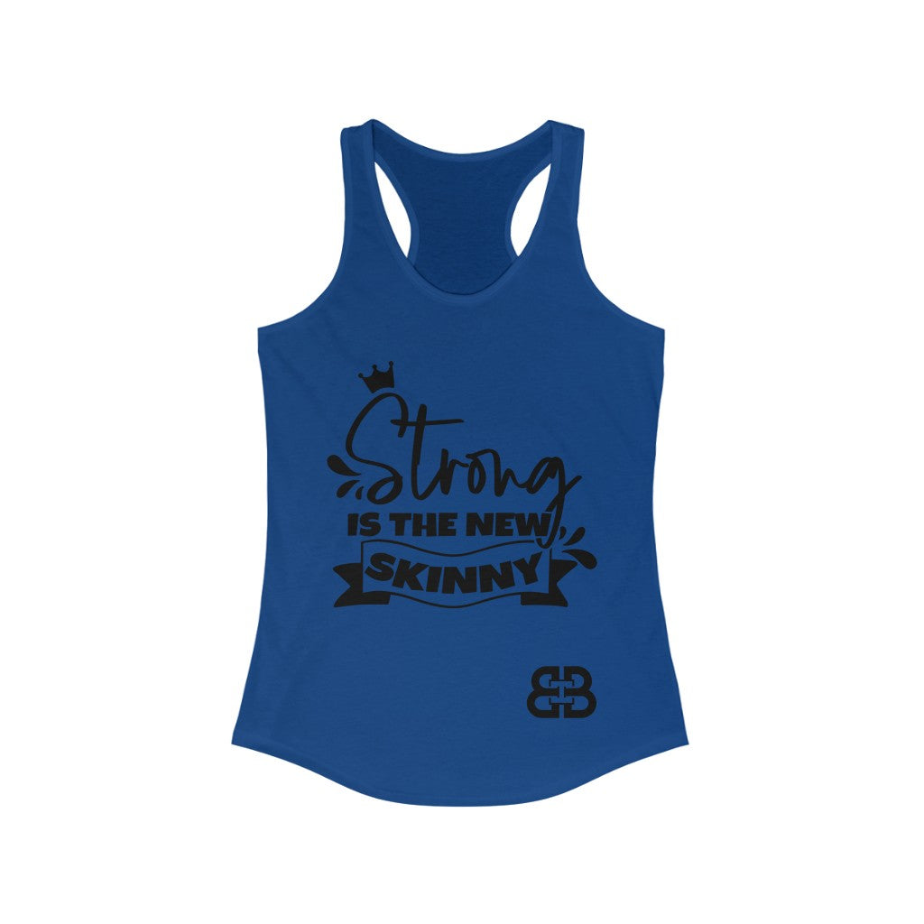 Women's Strong Is The New Skinny Battle Box Racerback Tank -2A