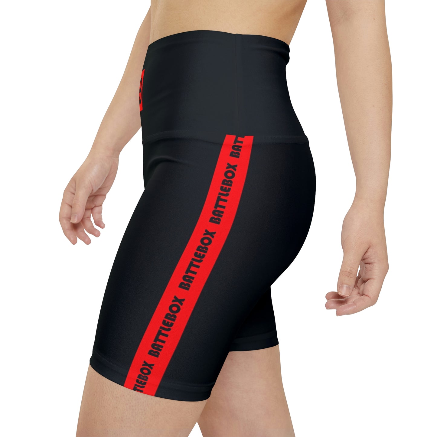 Battle Box Red/Black Women's Workout Shorts-T1