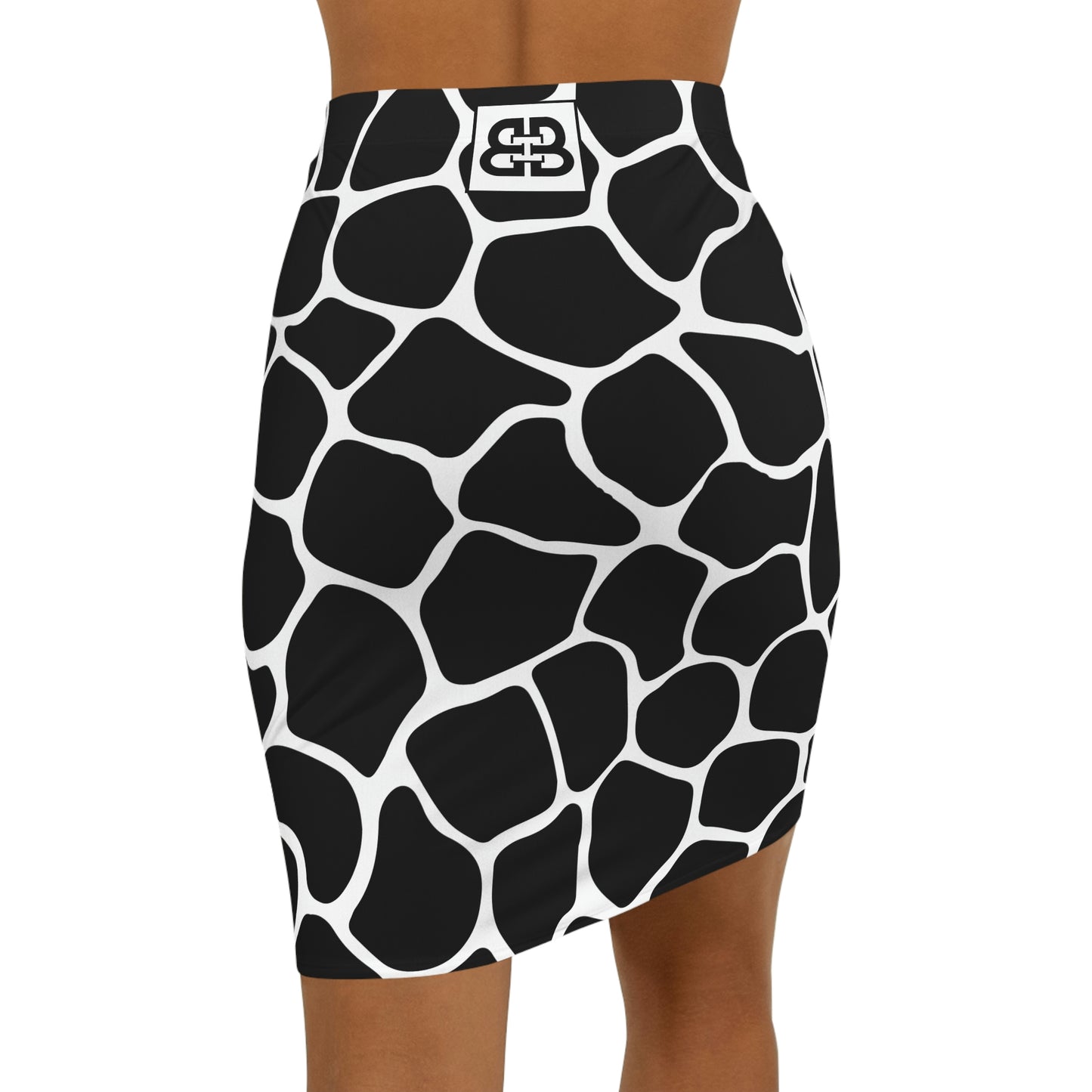 Battle Box Women's Black White Cobble Mini Skirt-U6