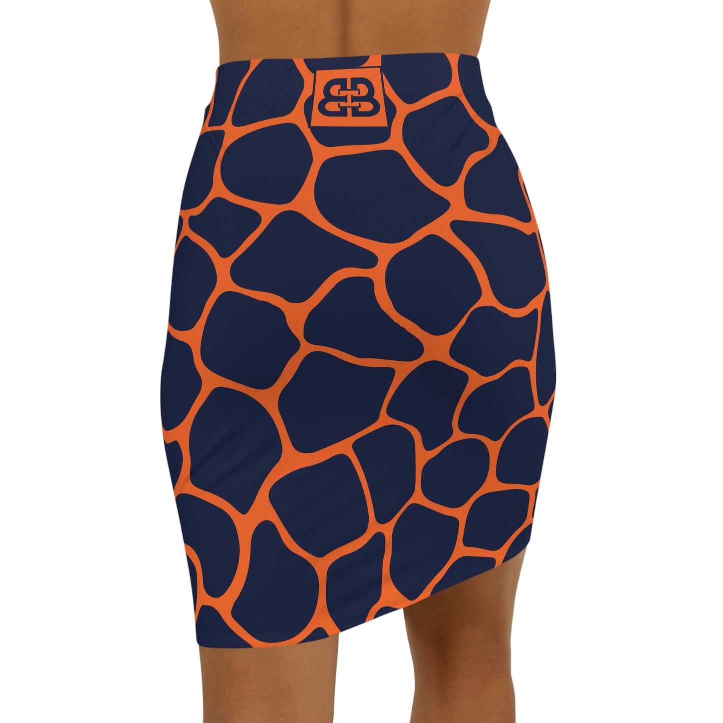 Battle Box Women's Blue Orange Cobble Mini Skirt-U6