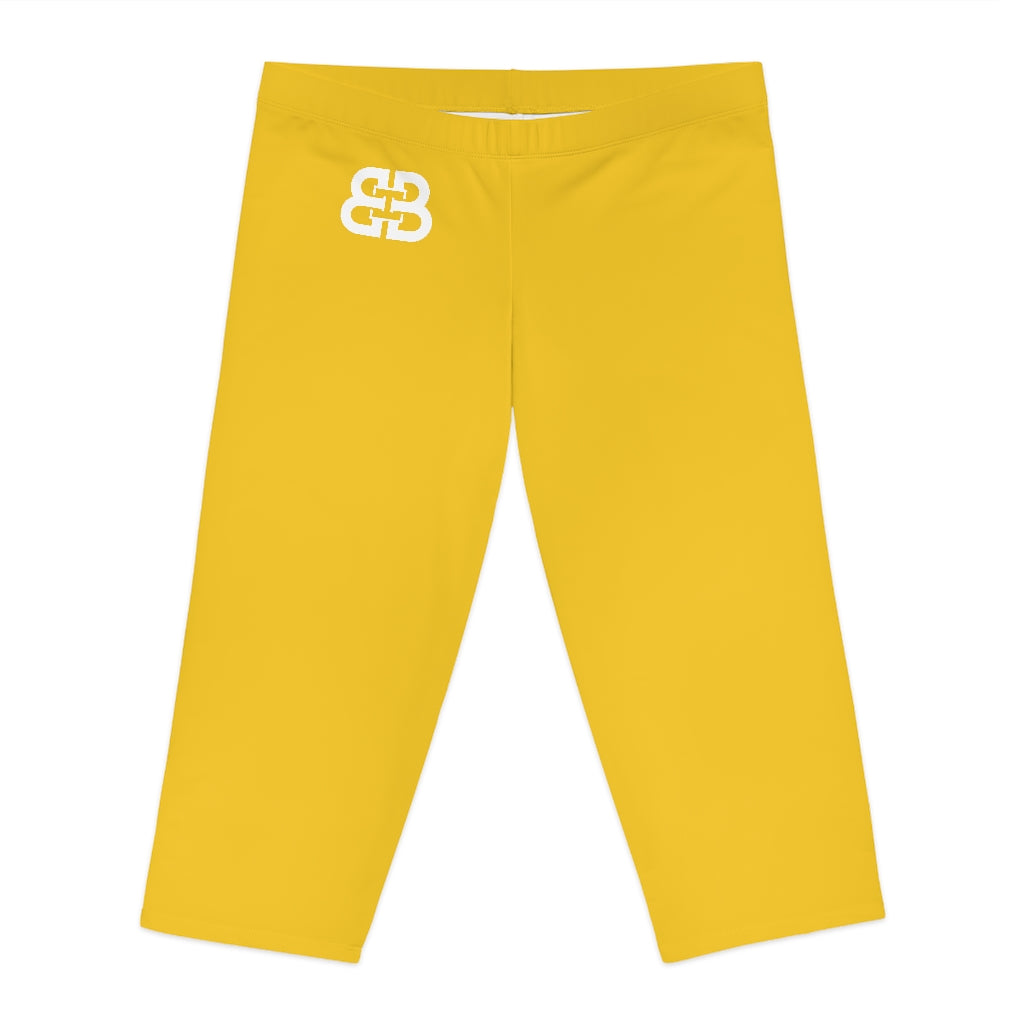 Battle Box [BB] Women's Yellow Capri Leggings