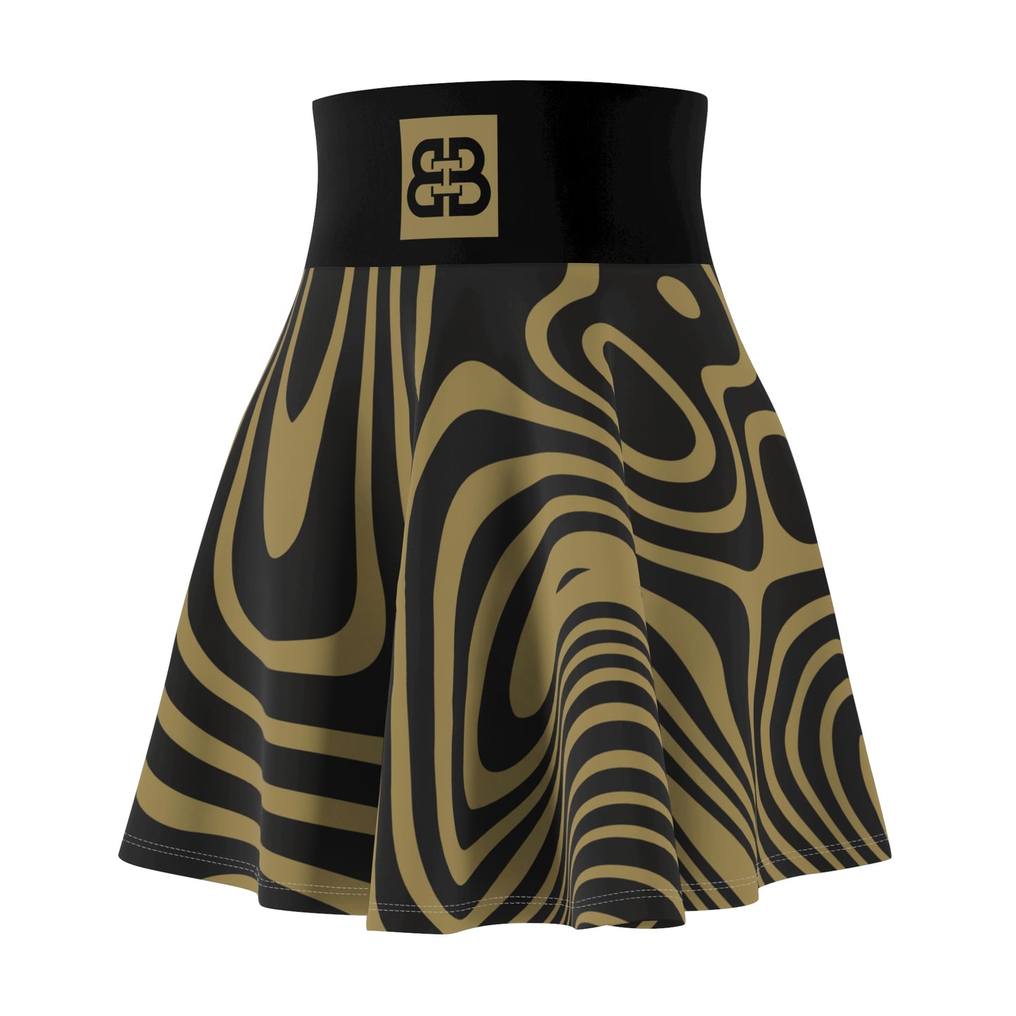 Battle Box High Waist Swirl Women's Skater Skirt-HW