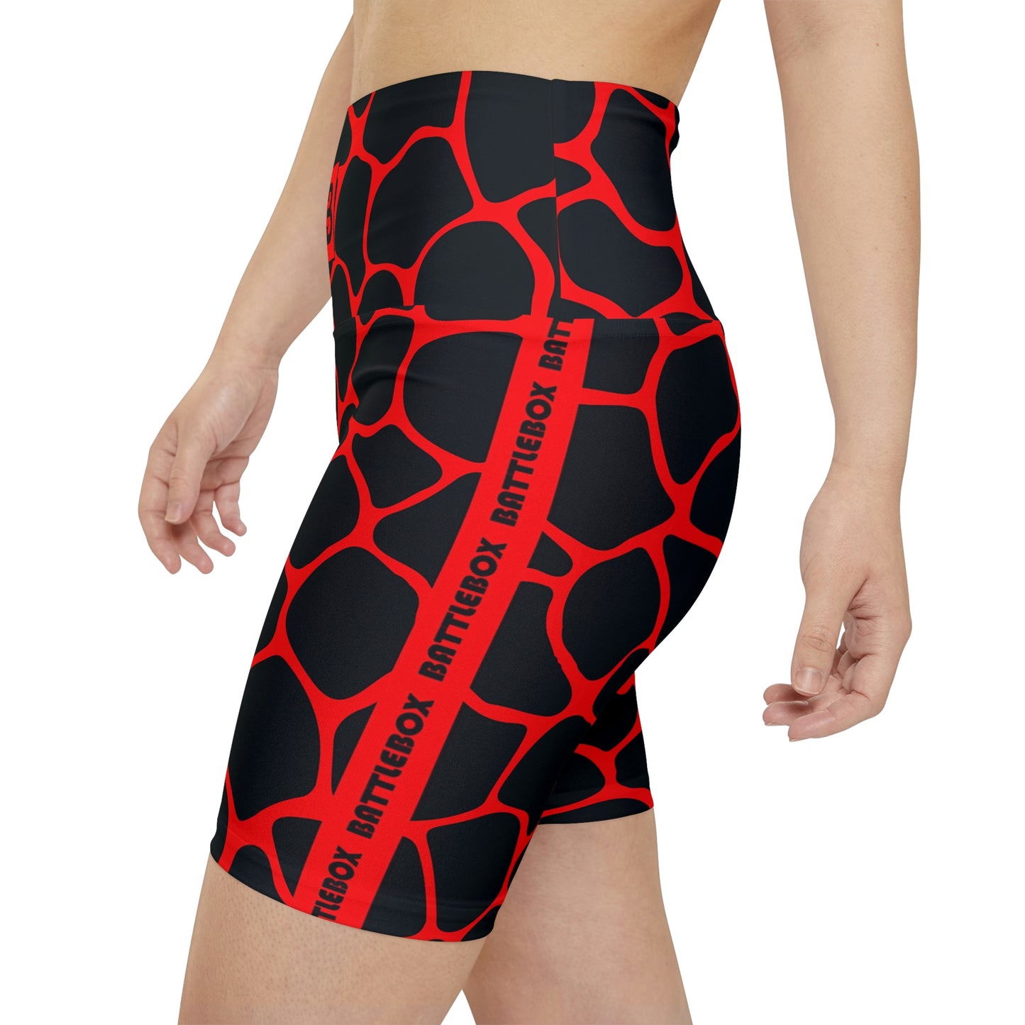 Battle Box Red/Black Women's Workout Shorts-T1