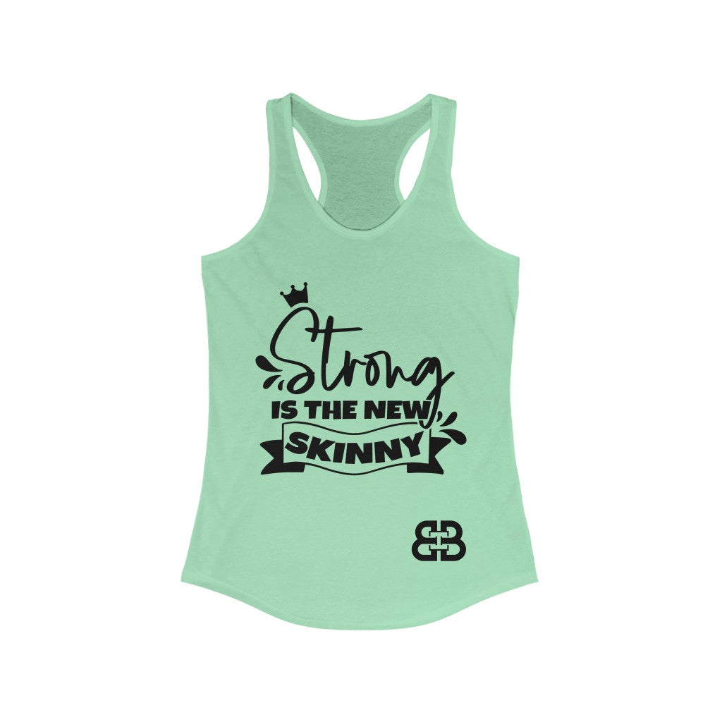 Women's Strong Is The New Skinny Battle Box Racerback Tank -2A