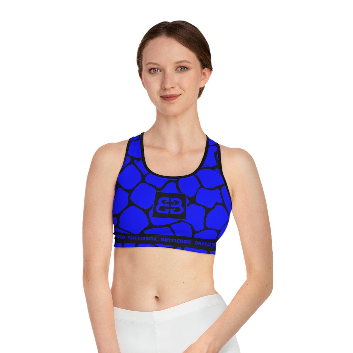 Battle Box Black/Blue Cobble Sports Bra-T7
