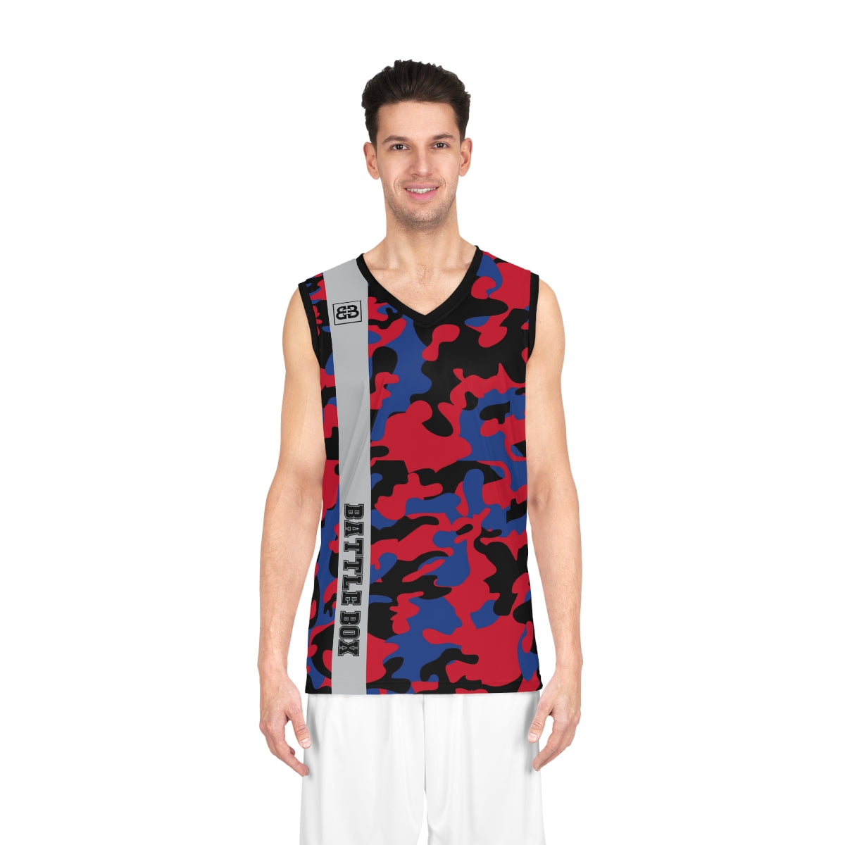 Battle Box Red Gray Basketball Jersey