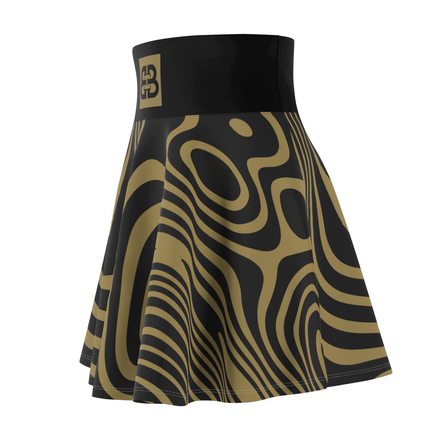 Battle Box High Waist Swirl Women's Skater Skirt-HW