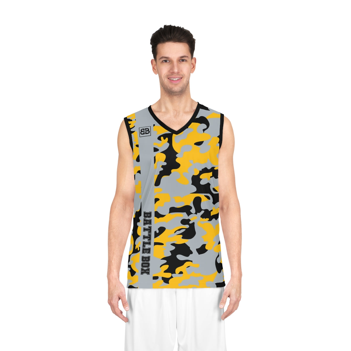 Battle Box Black Yellow Basketball Jersey