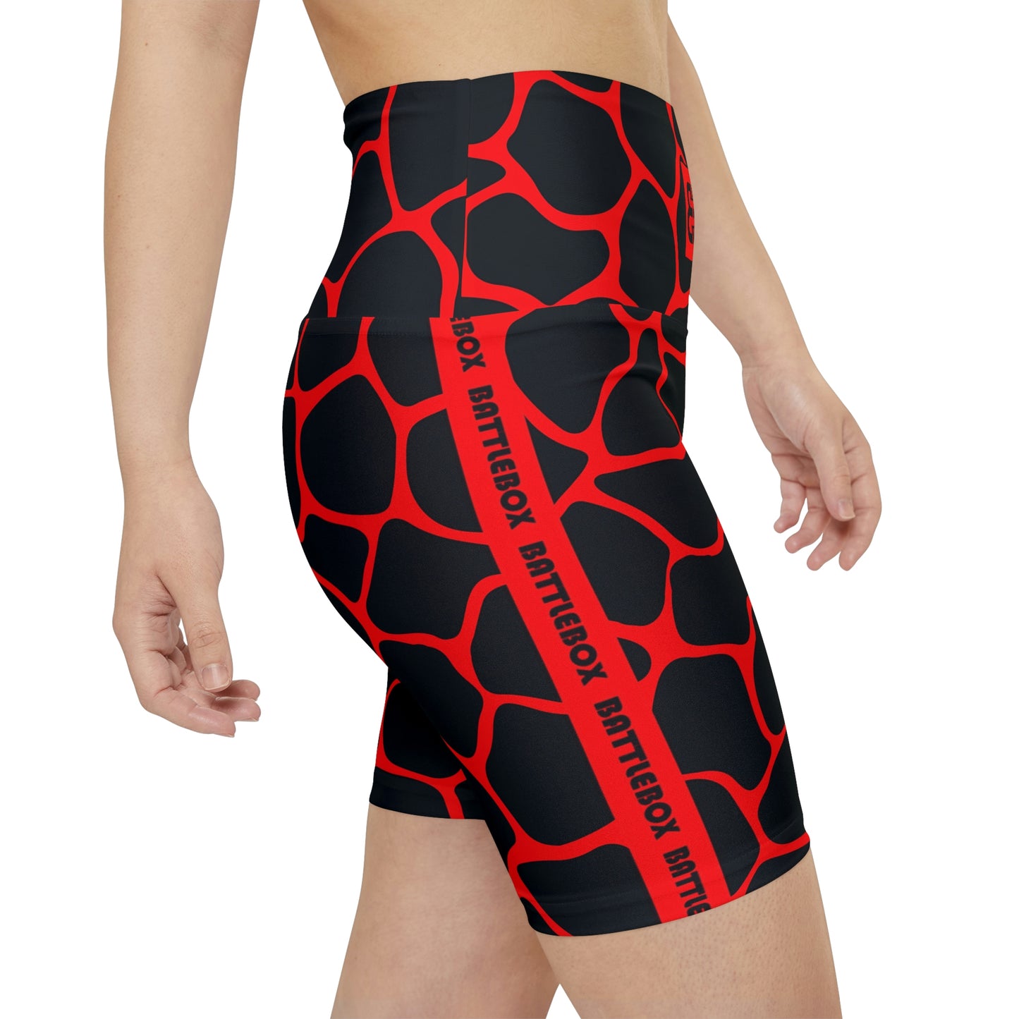 Battle Box Red/Black Women's Workout Shorts-T1