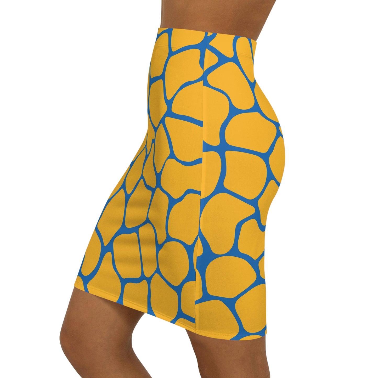 Battle Box Women's Blue Gold Cobble Mini Skirt-U6
