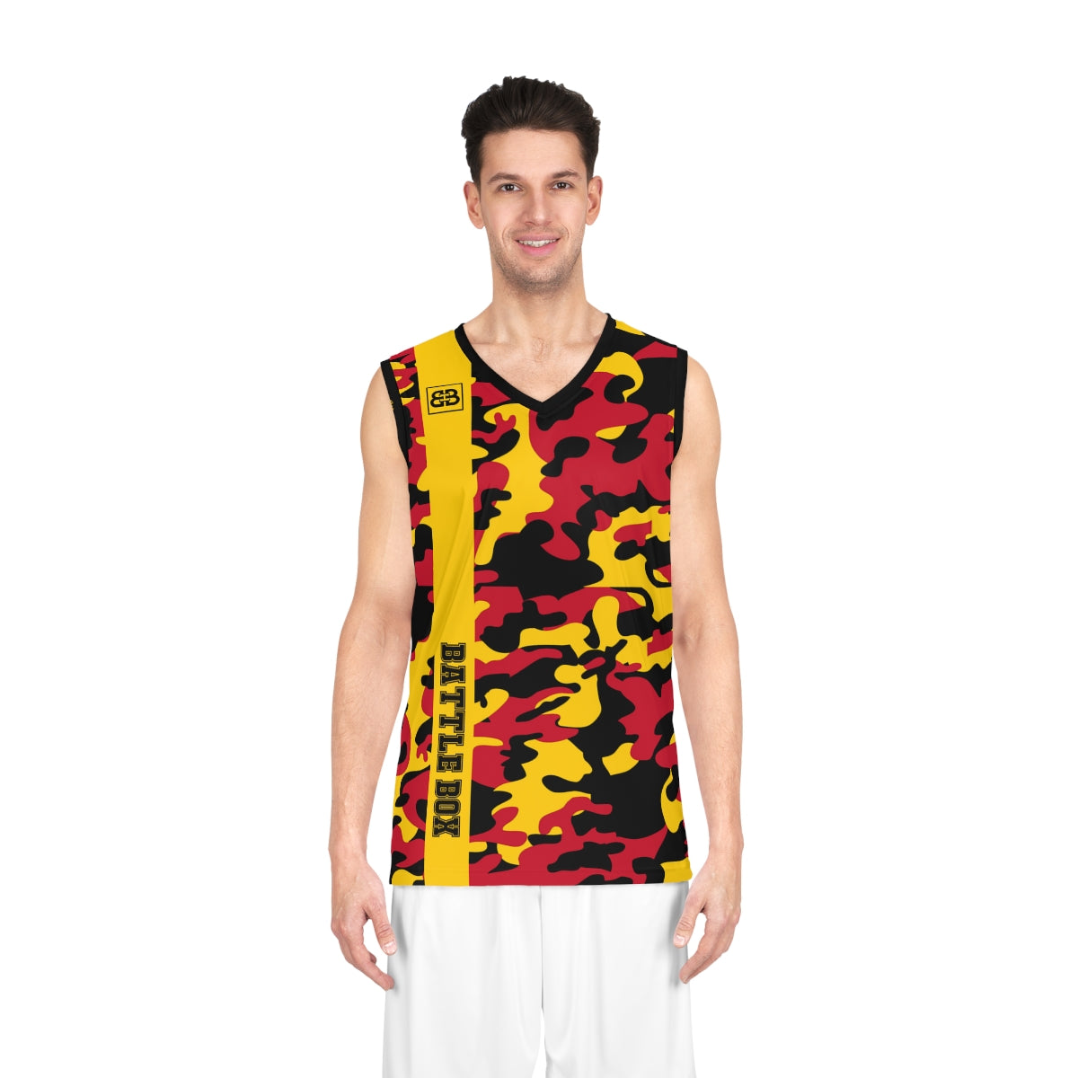 Battle Box Red Gold Basketball Jersey