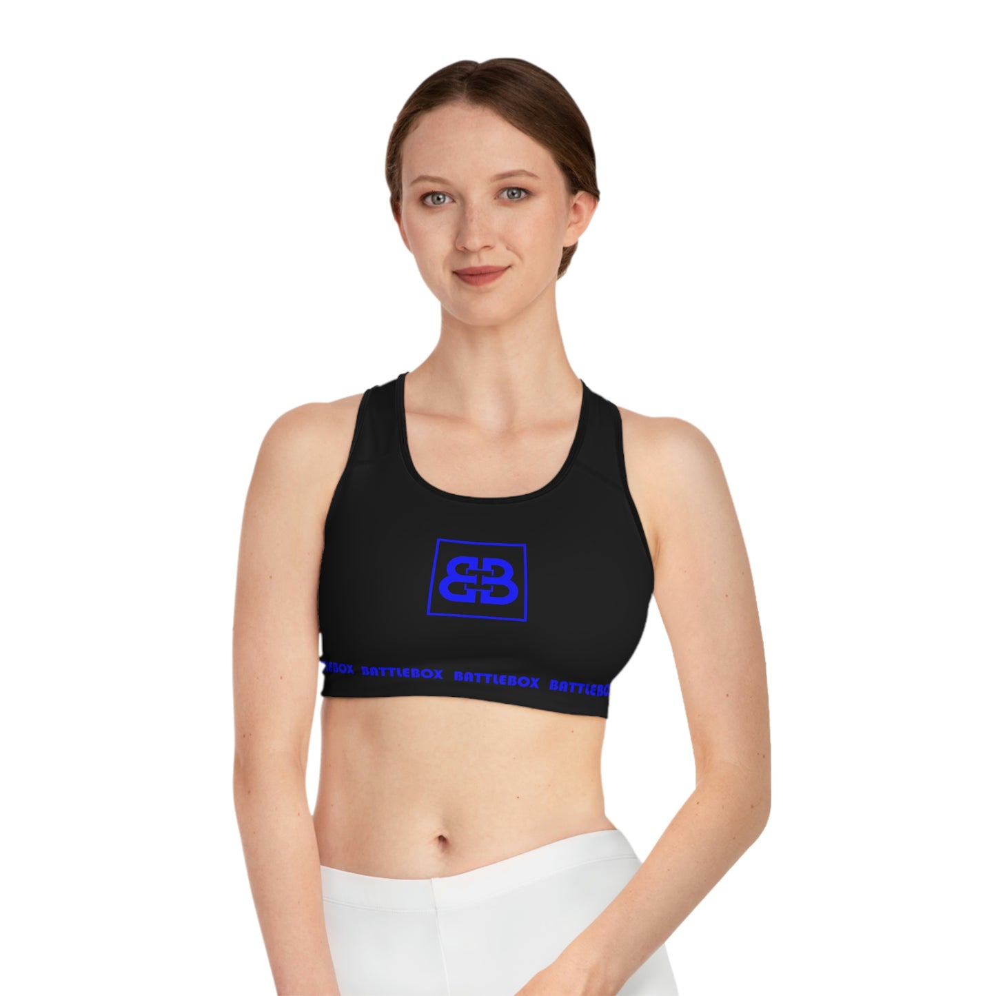 Battle Box Black/Blue Sports Bra-T71