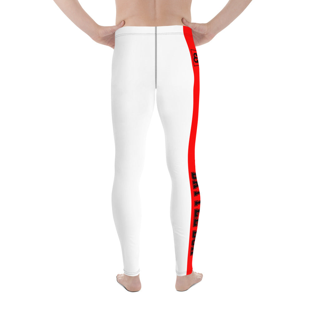 White With Red Stripe Battle Box Men's Leggings